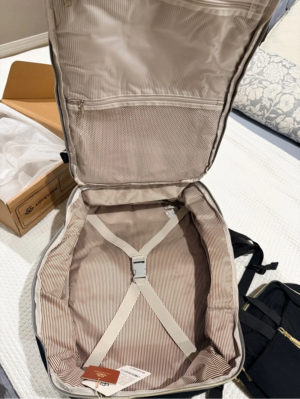 Unisex Backpack/Carry on with Gold Accents